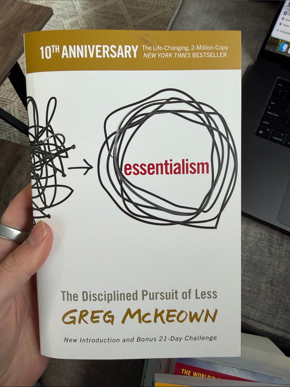 Essentialism by Greg McKeown — White Cover Book